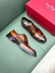 Ferragamo Man Black and orange Calfskin Business Leather Shoes 0428124 (2)_th.jpg